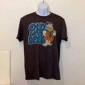 RARE Unisex The Flintstones Distressed Fred “Old Guys Rock” Graphic Tee